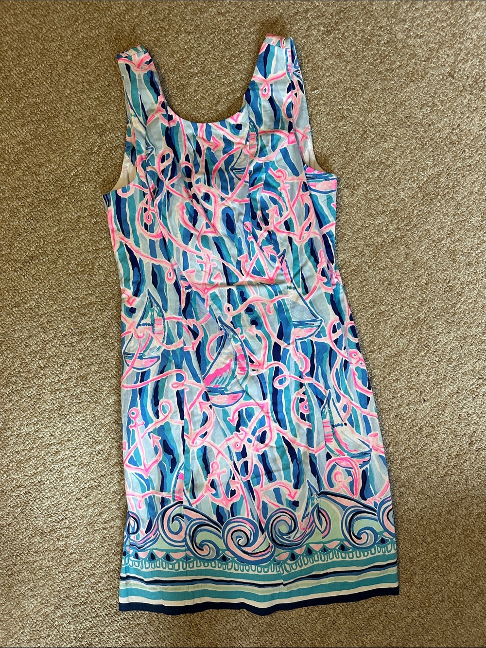 Lilly Pulitzer Pink, Blue & Teal Anchor-Print Sleeveless Sheath Dress